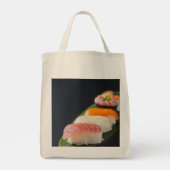 Minimal Sushi Elegance Tote – Nigiri on Leaf トートバッグ (裏面)