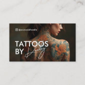 Minimal Tattoo Artist Tattooist Full Photo Qr Code 名刺 (正面)