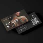 Minimal Tattoo Artist Tattooist Full Photo Qr Code 名刺