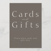 Minimal Taupe Cards and Gifts Wedding Sign 招待状 (正面)