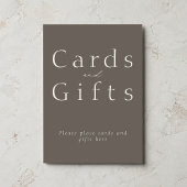 Minimal Taupe Cards and Gifts Wedding Sign 招待状