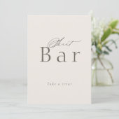 Minimal Taupe Dessert Table Sign 招待状 (スタンド正面)