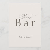Minimal Taupe Dessert Table Sign 招待状 (正面)