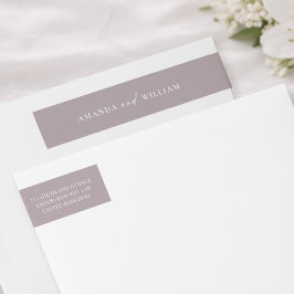 Minimal Taupe Wedding Address Label ラップアラウンドラベル