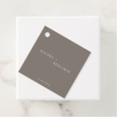 Minimal Taupe Wedding Elegant Personalized フェイバータグ (インサイチュ)