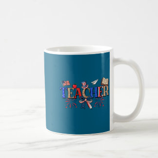 Minimal Teacher Patriotic 1776 Independence Day コーヒーマグカップ