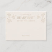 Minimal Teddy Bear Baby Shower Advice エンクロージャーカード (正面)