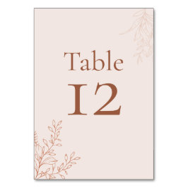 Minimal Terracotta Botanical Table Number テーブルナンバー