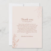 Minimal Terracotta Botanical Thank You Card サンキューカード (正面)