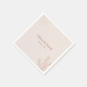 Minimal Terracotta Botanical Wedding Napkin スタンダードカクテルナプキン (角)
