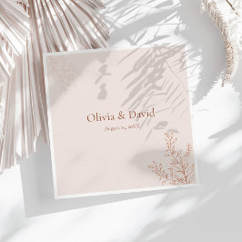 Minimal Terracotta Botanical Wedding Napkin スタンダードカクテルナプキン