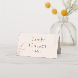 Minimal Terracotta Botanical Wedding Place Card プレイスカード