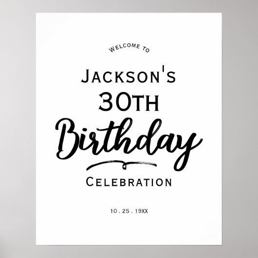 Minimal Text 30歳の誕生日 発泡パネル ポスター (正面)