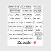 Minimal Text Planner Tab Label Binder Divider Tab シール (シート)