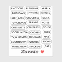 Minimal Text Planner Tab Label Binder Divider Tab シール