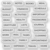 Minimal Text Planner Tab Label Binder Divider Tab  シール (正面)