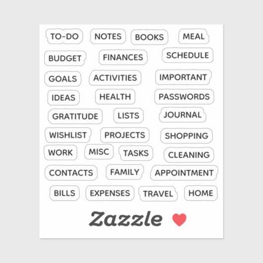 Minimal Text Planner Tab Label Binder Divider Tab  シール (シート)