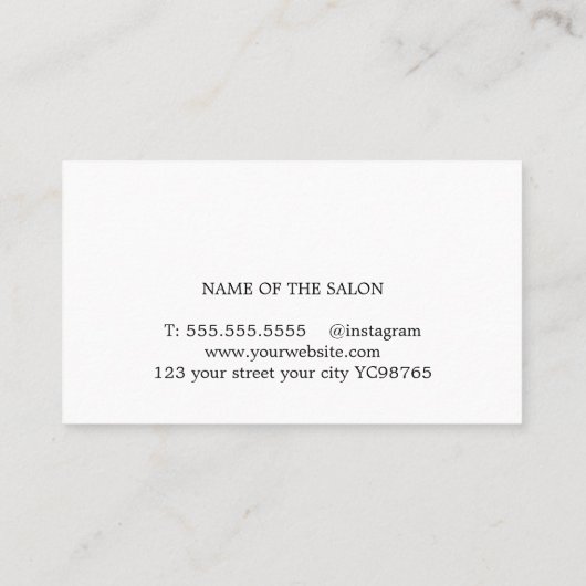 Minimal Texture Grey White Scissors Hairdresser 名刺 (裏面)