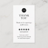Minimal Thank You Insert Card for Small Business エンクロージャーカード (正面)