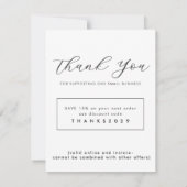 Minimal Thank You Insert Discount サンキューカード (裏面)