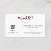 Minimal Thank You QR Discount Card Blush Pink 名刺 (裏面)