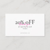 Minimal Thank You QR Discount Card Blush Pink 名刺 (正面)
