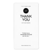 Minimal Thank You Shipping Label with Logo  ラベル (正面)