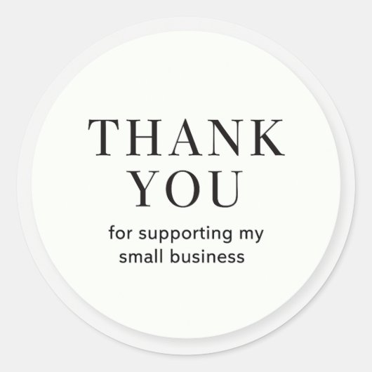 Minimal thank you small business sticker ラウンドシール (正面)