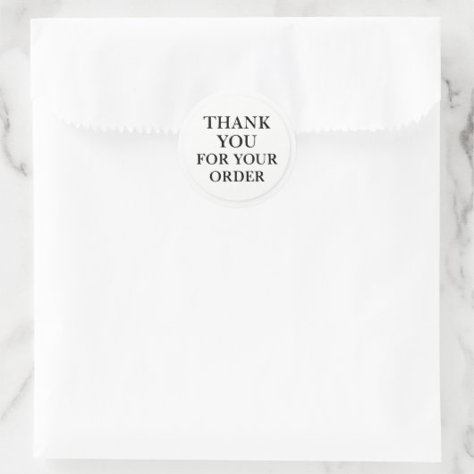 Minimal thanks for your order sticker ラウンドシール (バッグ)