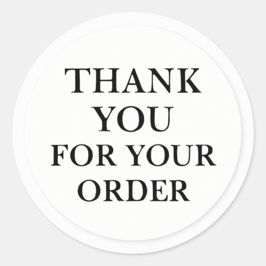 Minimal thanks for your order sticker ラウンドシール (正面)
