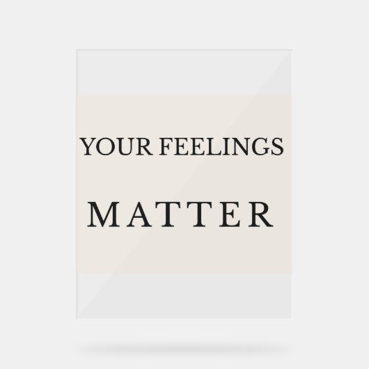 Minimal Therapy Office Poster – Your Feelings Matt アクリルサイン (正面)