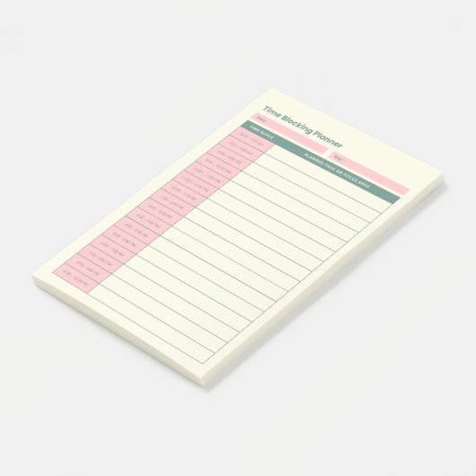Minimal Time Blocking Planner Pink Layout ポストイット (アングル)