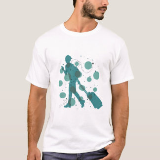 Minimal Traveler with Suitcase Graphic T-Shirt Tシャツ