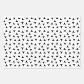 Minimal Triangle Pattern | Black and White Geometr ラッピングペーパーシート (正面3)
