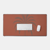 Minimal Tropical Palm Tree Pattern Terracotta  デスクマット (キーボード&マウス)