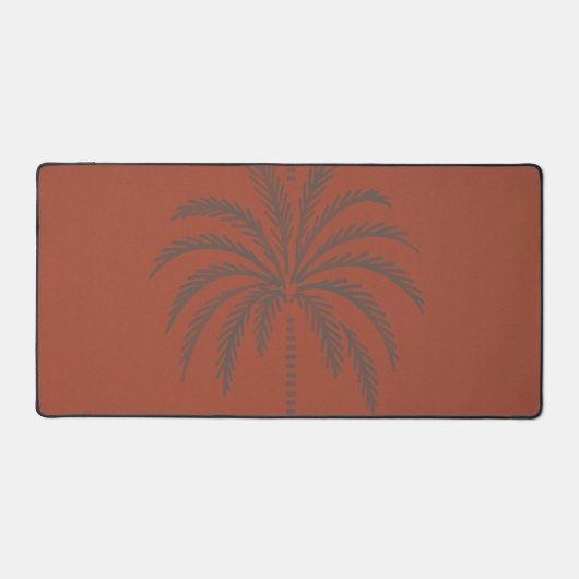 Minimal Tropical Palm Tree Pattern Terracotta  デスクマット (正面)