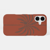 Minimal Tropical Palm Tree Pattern Terracotta iPhone 16ケース (裏面横)
