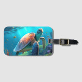 Minimal Turtle Image Mark Travel Luggage Tag ラゲッジタグ (正面横)