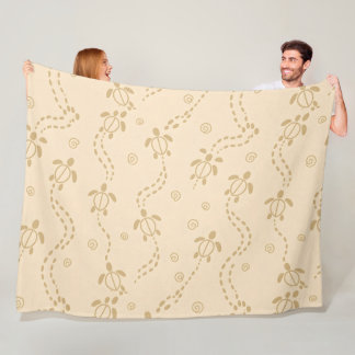 Minimal Turtle Trail Pattern フリースブランケット