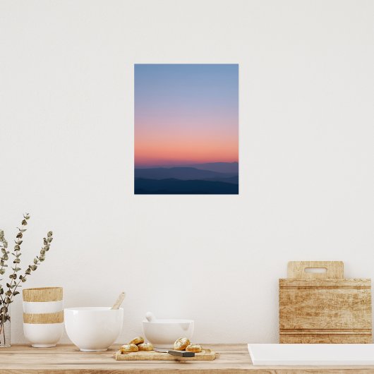Minimal Twilight Sky Landscape Art Print ポスター (キッチン)