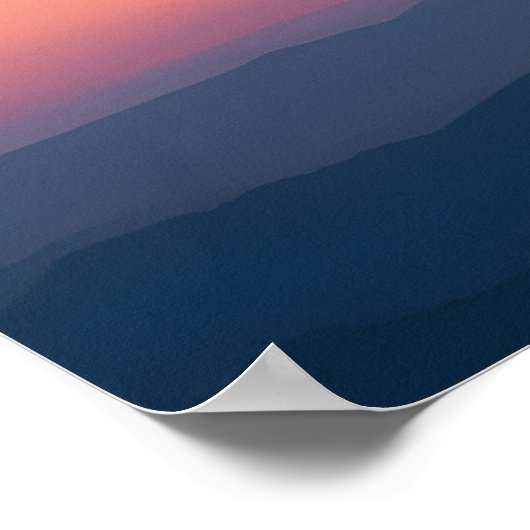 Minimal Twilight Sky Landscape Art Print ポスター (角)