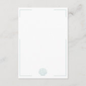Minimal Typography Aqua & White Shell Wedding エンクロージャーカード (裏面)
