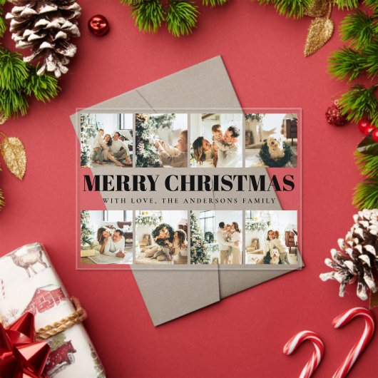 Minimal Typography Merry Christmas Holiday  Card アクリル招待状 (インサイチュ (クリスマス))