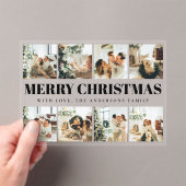 Minimal Typography Merry Christmas Holiday  Card アクリル招待状 (インサイチュ (ポータブル))