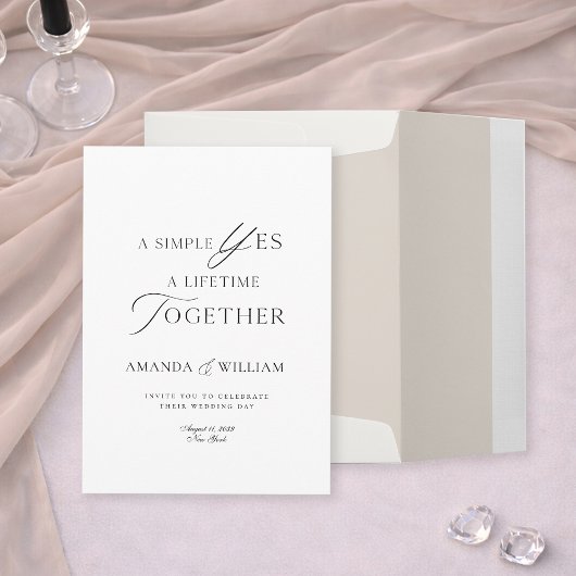 Minimal Typography Wedding Invitation Template 招待状