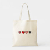 minimal valentine hearts / “cute love pattern” トートバッグ (裏面)