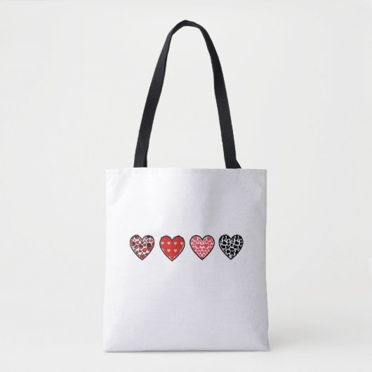minimal valentine hearts / “cute love pattern” トートバッグ (正面)