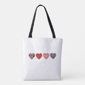 minimal valentine hearts / “cute love pattern” トートバッグ (裏面)