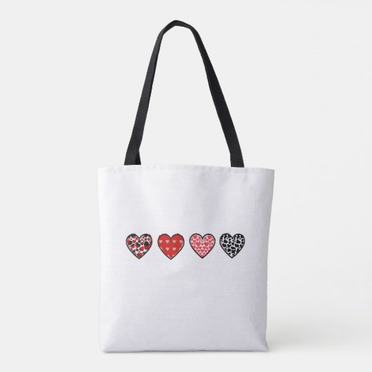 minimal valentine hearts / “cute love pattern” トートバッグ (裏面)