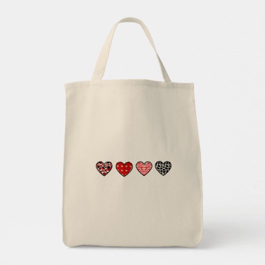 minimal valentine hearts / “cute love pattern” トートバッグ (裏面)